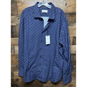 Robert Graham Mens Classic Fit Geometric Print Button Down Shirt 2XL